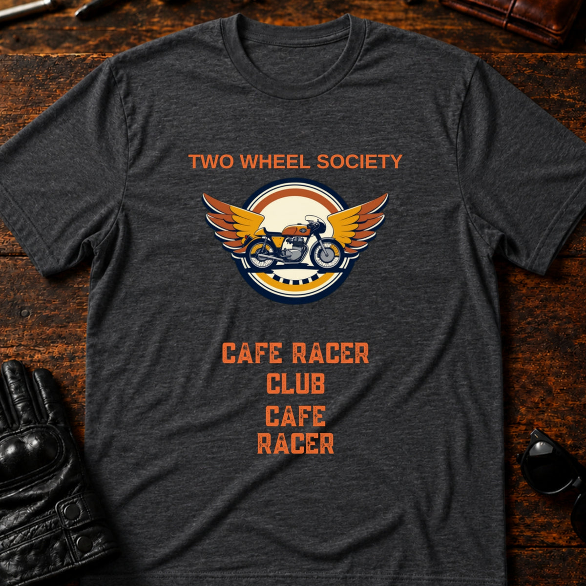 Cafe Racer Emblem T-Shirt, dark heather