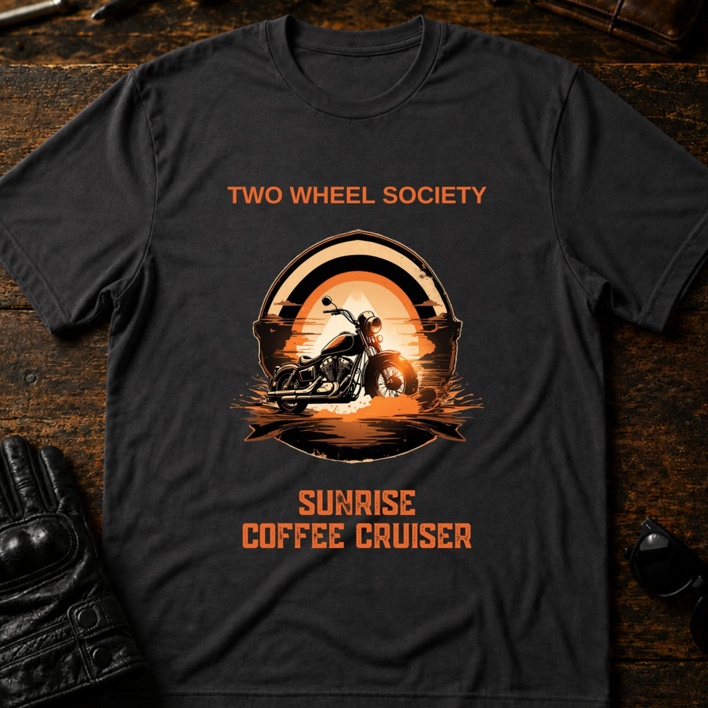 Sunrise Coffee Cruiser T-Shirt - mockup 3 charcoal