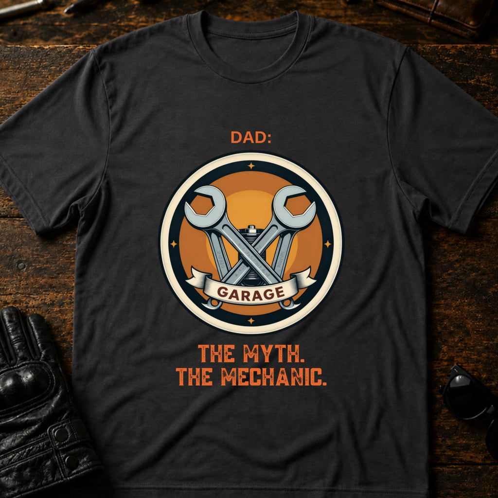 Dad The Man The Myth The Mechanic Motorcycle T-Shirt - mockup 3 charcoal