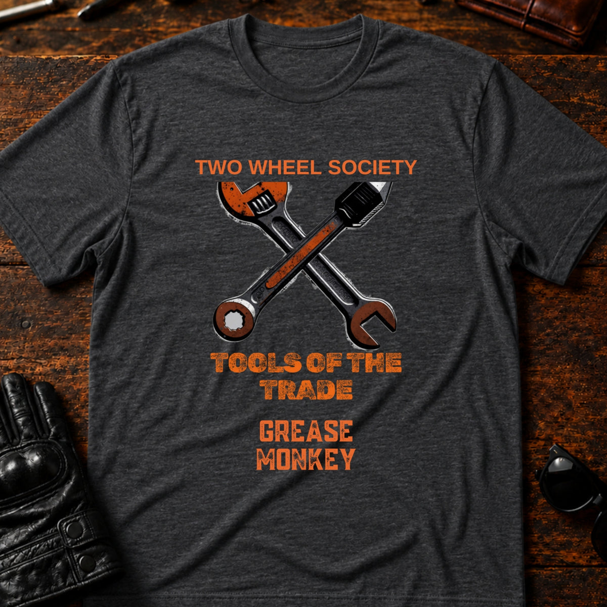 Grease Monkey Wrench T-Shirt, dark heather