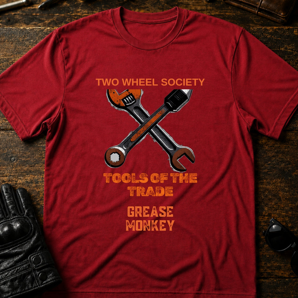 Grease Monkey Wrench T-Shirt - mockup 7 cardinal red
