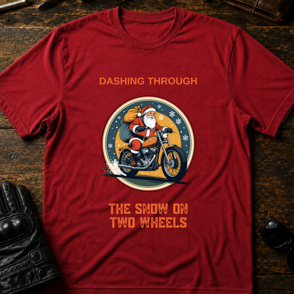 Dashing Through The Snow Motorcycle T-Shirt - mockup 7 cardinal red