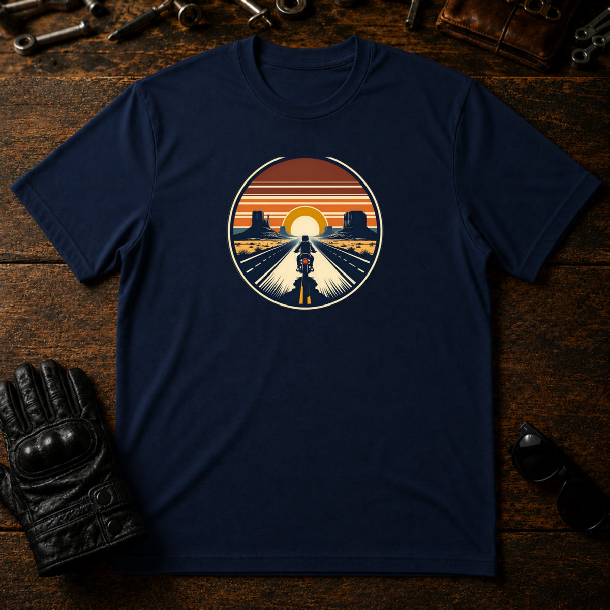 Open Road Freedom T-Shirt - mockup 5 navy