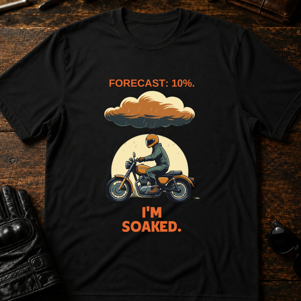 Forecast Said 10 Percent Im Soaked Biker T-Shirt - mockup 1 black