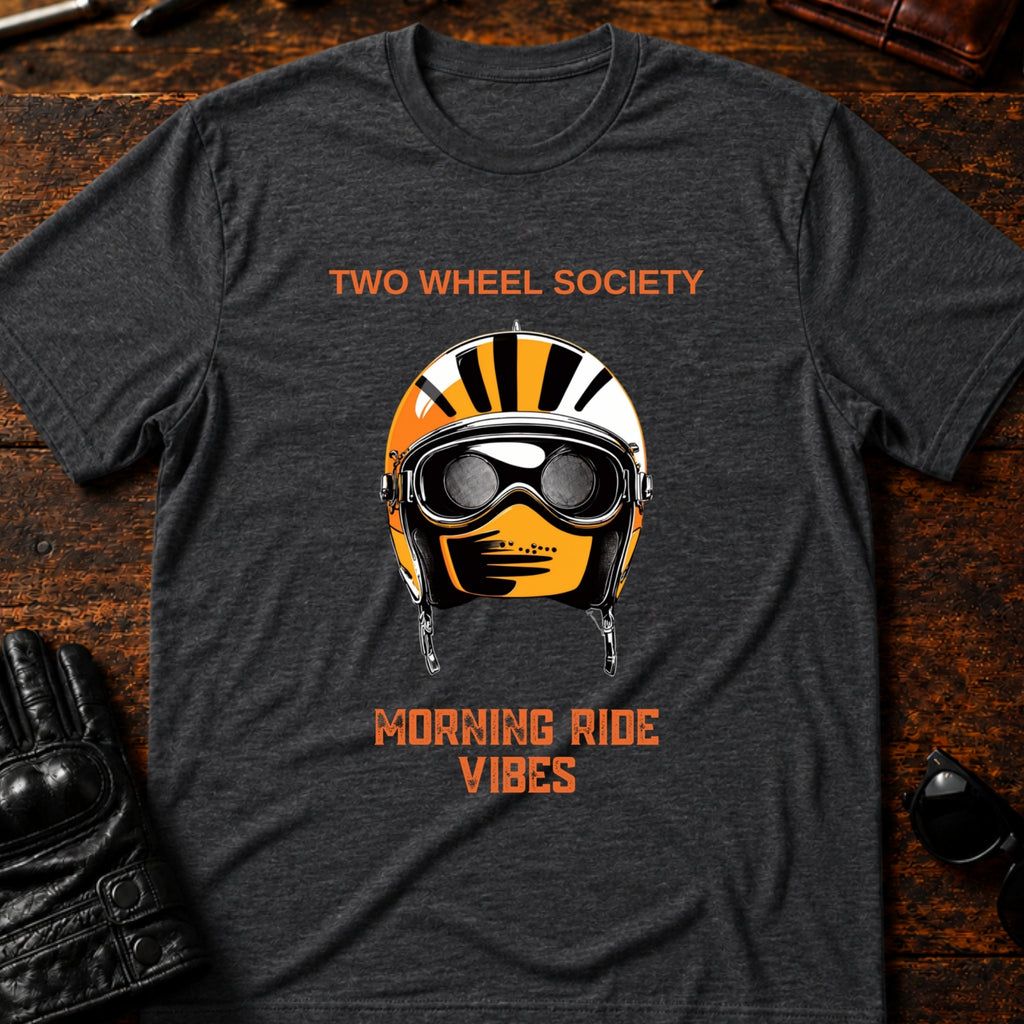 Morning Ride Vibes T-Shirt - mockup 8 dark heather