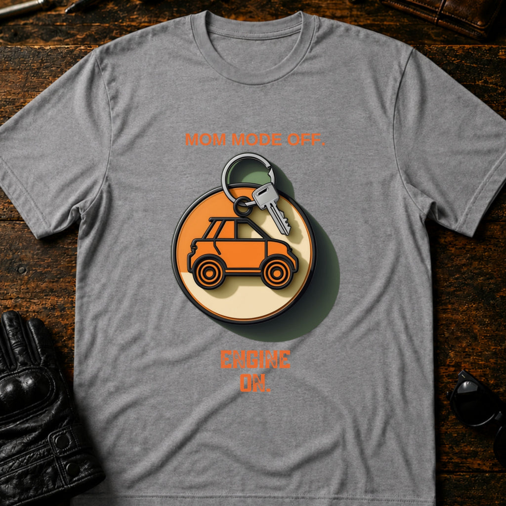 Mom Mode Off Engine On Motorcycle Mom T-Shirt - mockup 4 sport gray