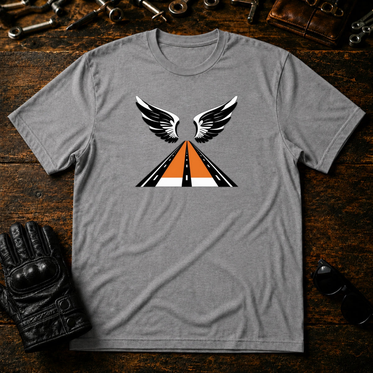 Freedom Ride Icon T-Shirt - mockup 4 sport gray