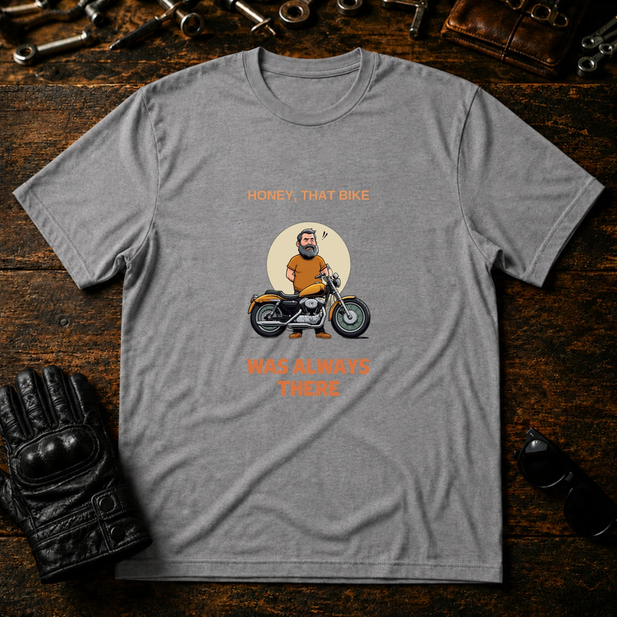 That Bike Was Always There Funny T-Shirt - mockup 4 sport gray