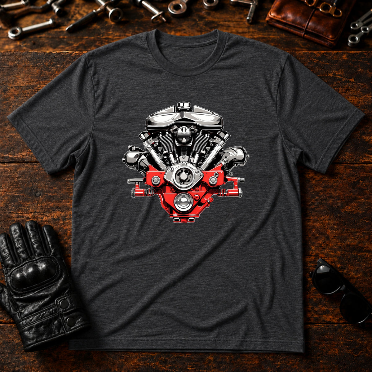 Garage Culture Vintage Art T-Shirt - mockup 8 dark heather