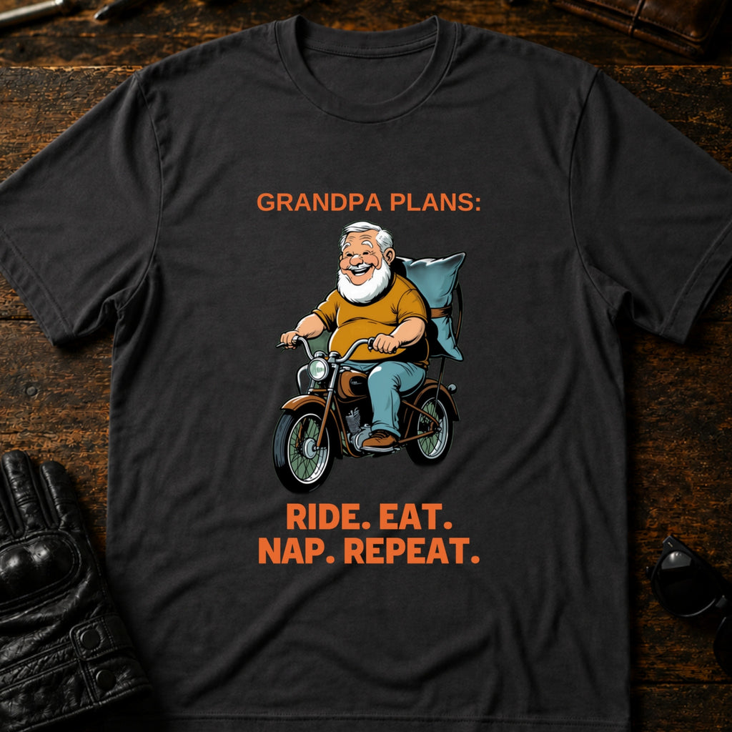 Grandpa Ride Then Nap Biker Grandpa T-Shirt - mockup 3 charcoal