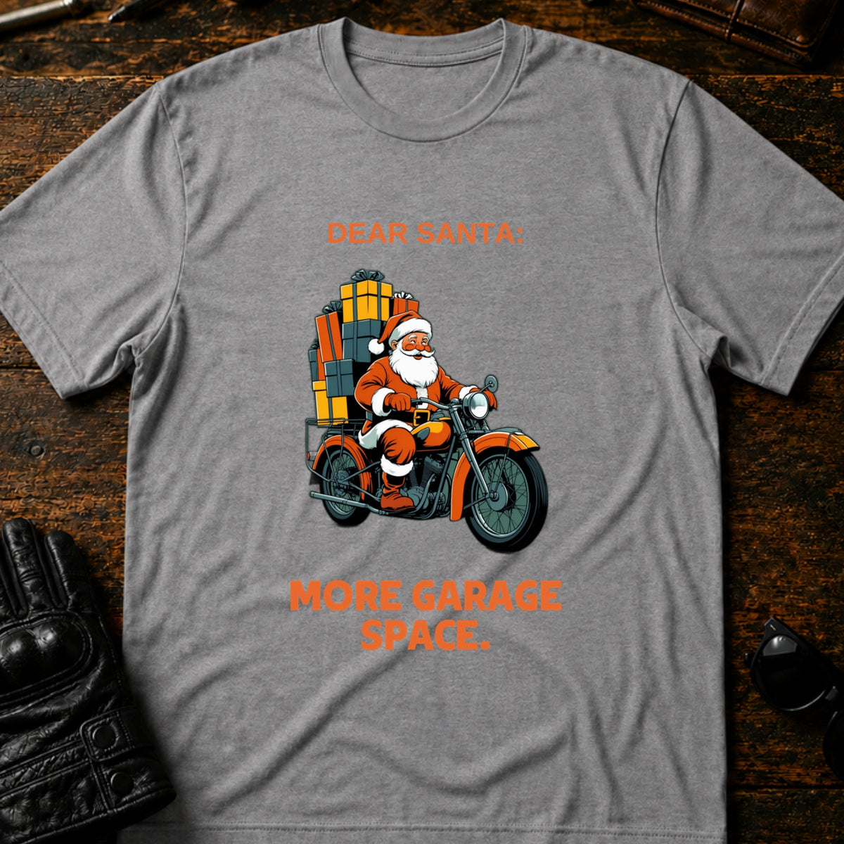Dear Santa More Garage Space T-Shirt, sport gray