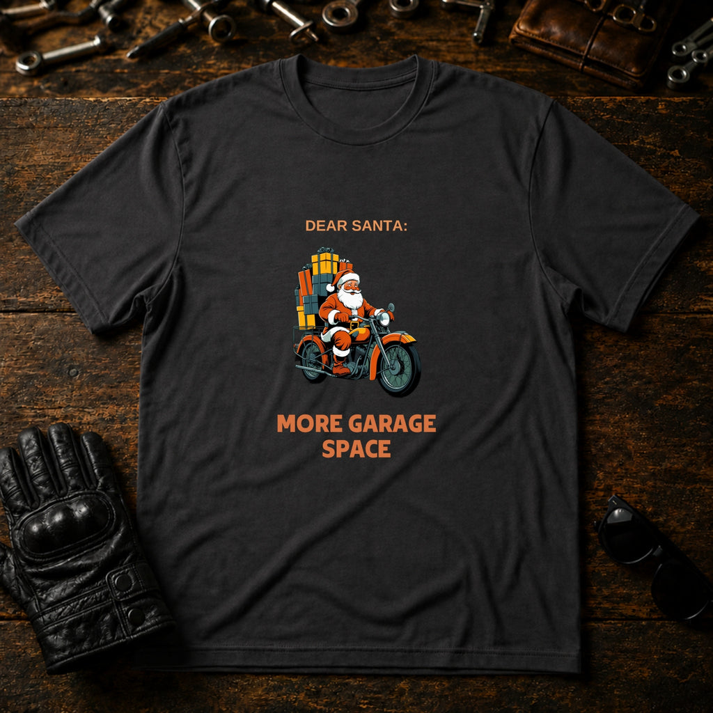 Dear Santa More Garage Space T-Shirt - mockup 3 charcoal