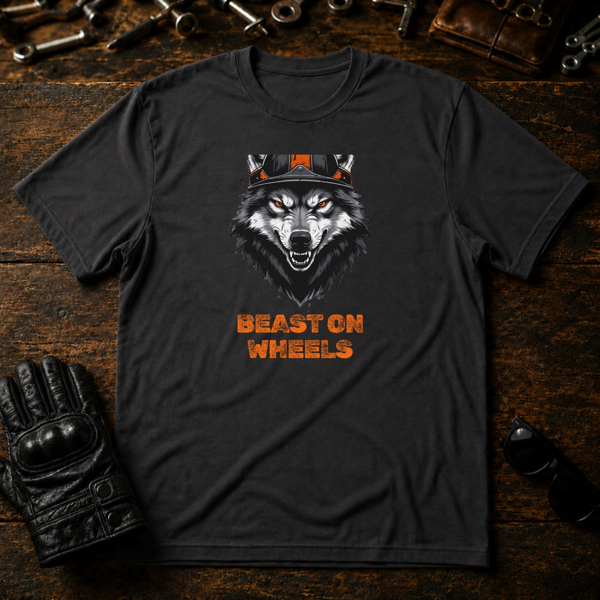 Wild Animal Rider T-Shirt - mockup 3 charcoal