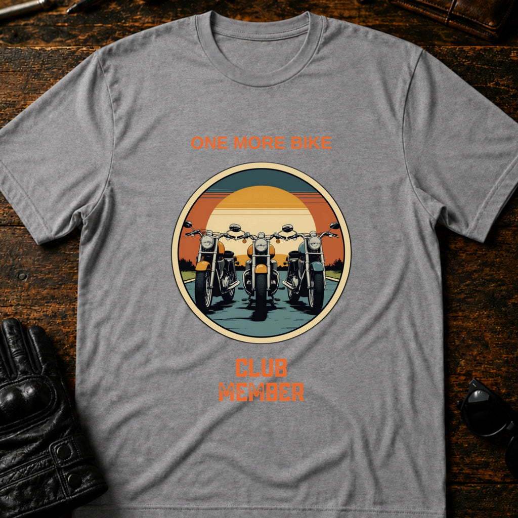 One More Bike Club Member Funny Motorcycle T-Shirt - mockup 4 sport gray