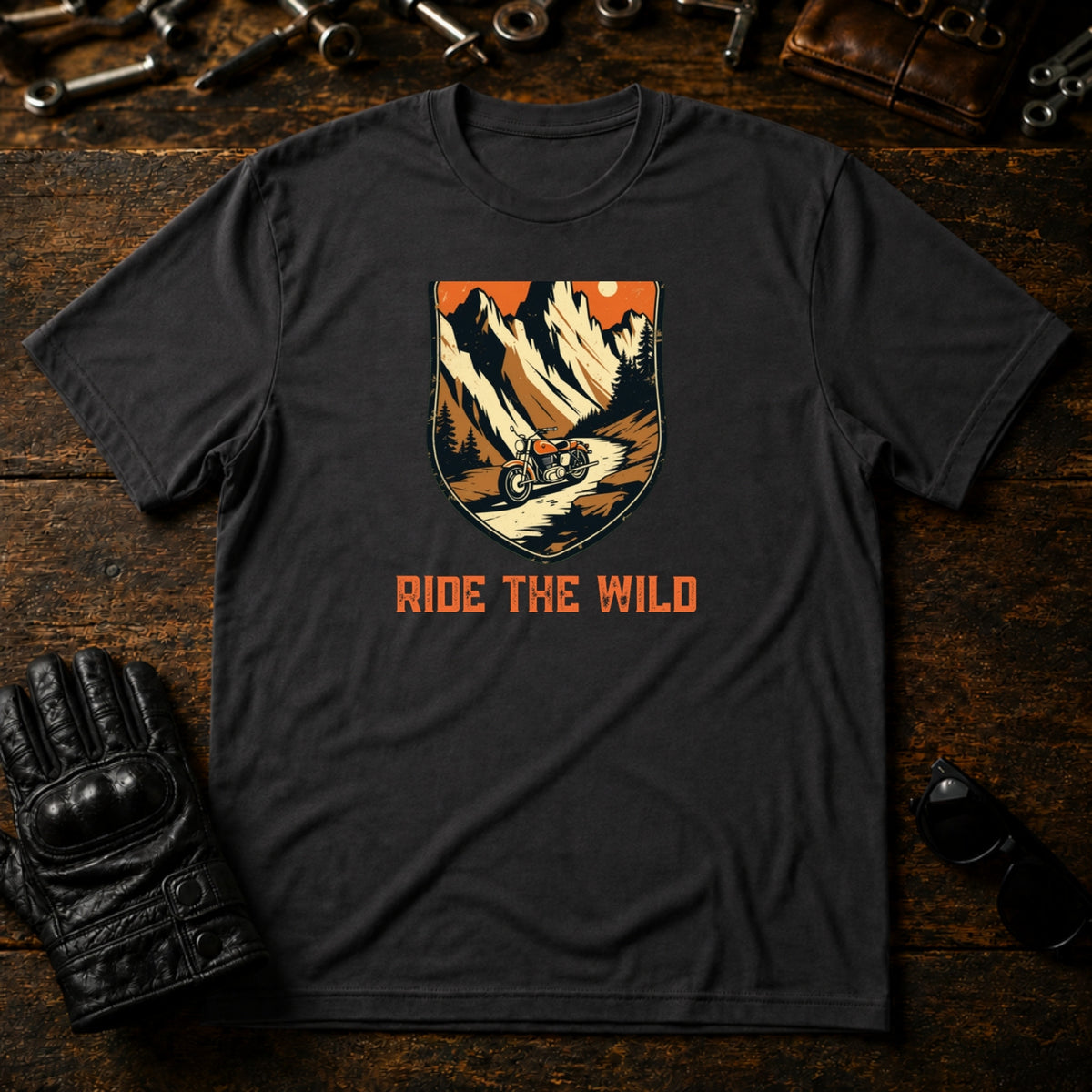 Trail Blazers Badge T-Shirt - mockup 3 charcoal