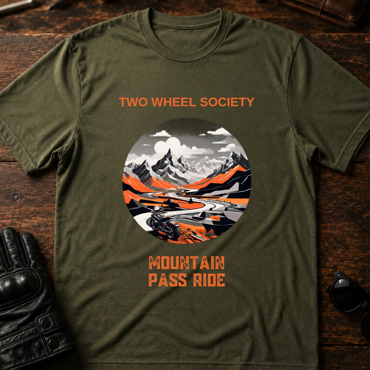 Mountain Pass Ride T-Shirt, military green