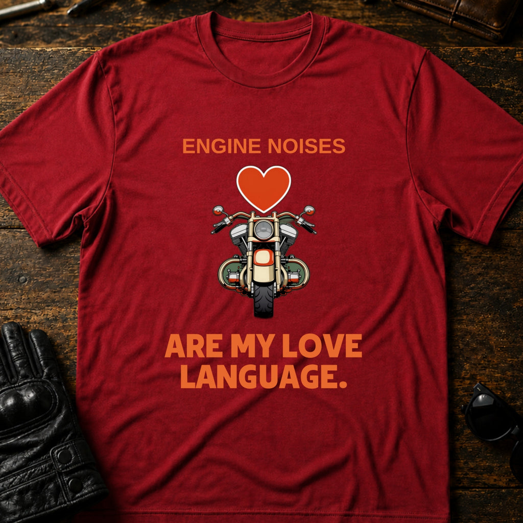Engine Noises Are My Love Language Biker T-Shirt - mockup 7 cardinal red