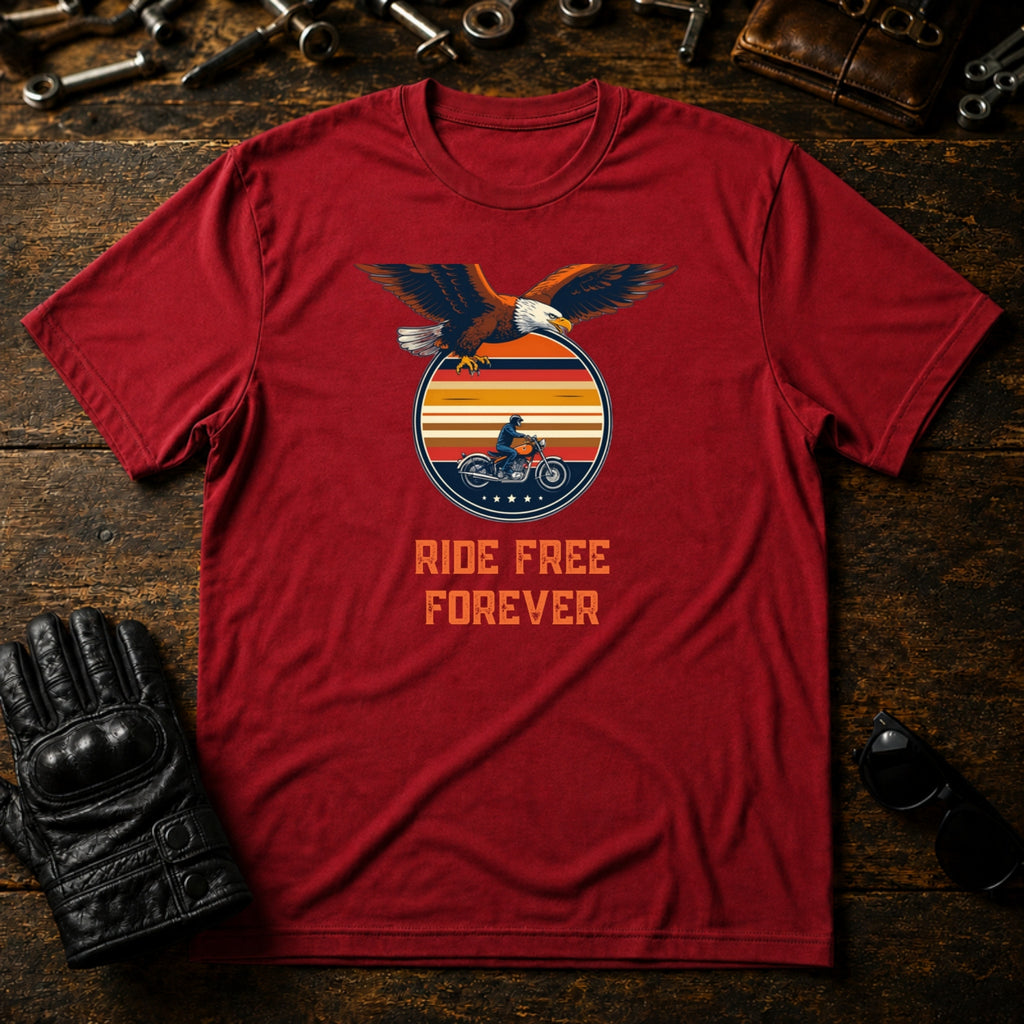 Ride Free Forever T-Shirt - mockup 7 cardinal red