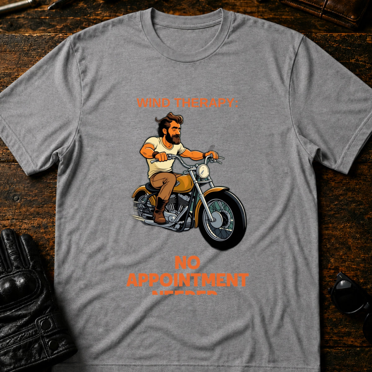 Wind Therapy No Appointment Needed Biker T-Shirt, sport gray