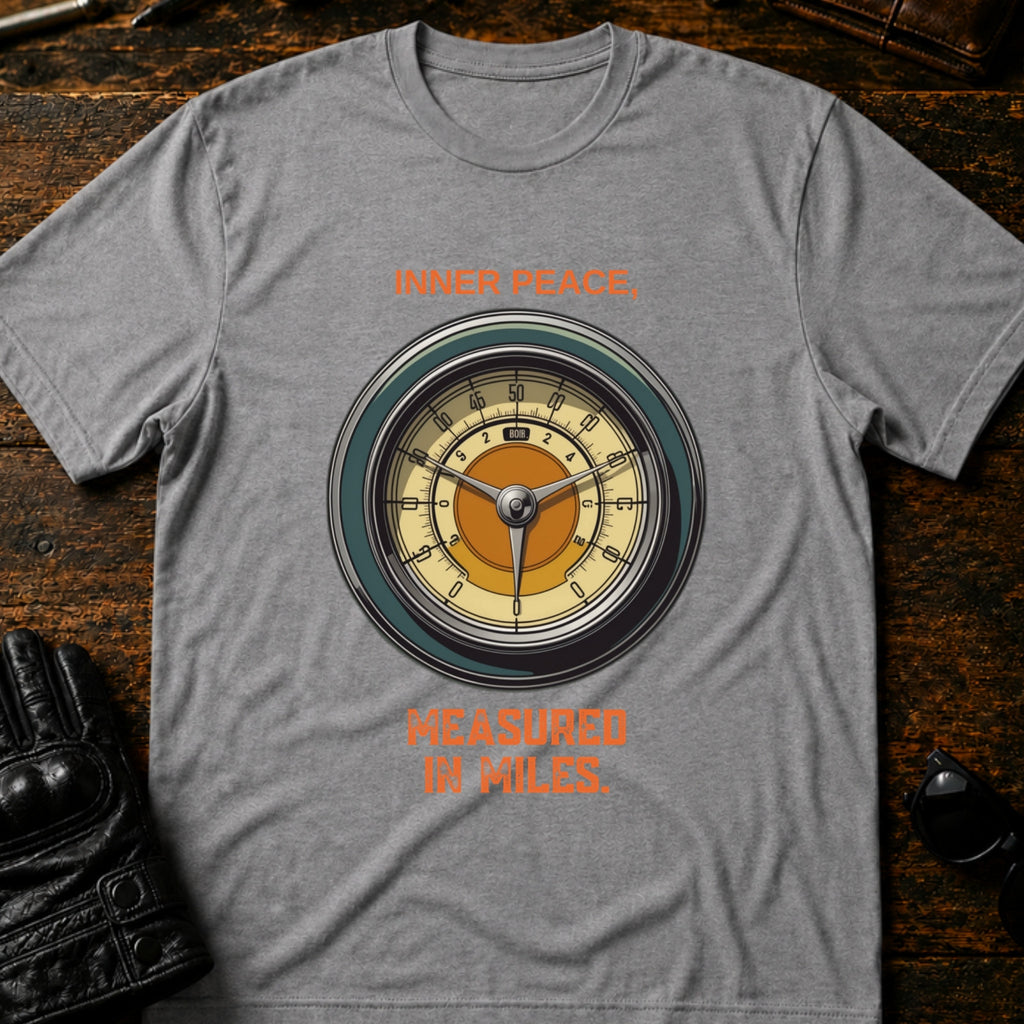 Inner Peace Measured In Miles Motorcycle T-Shirt - mockup 4 sport gray
