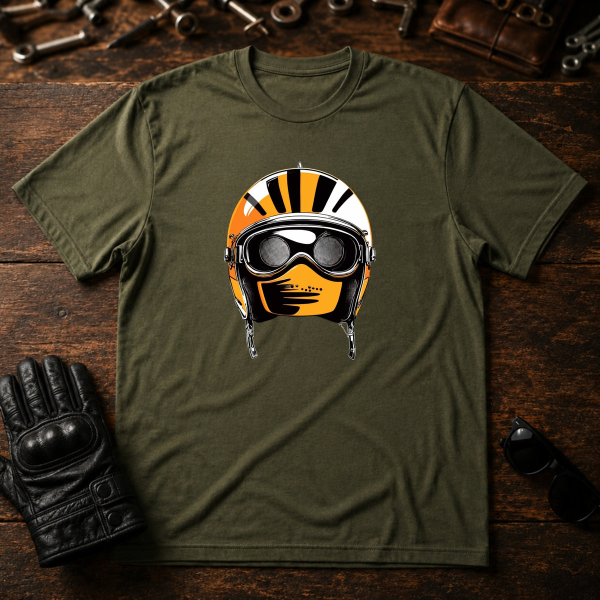 Morning Ride Vibes T-Shirt - mockup 2 military green