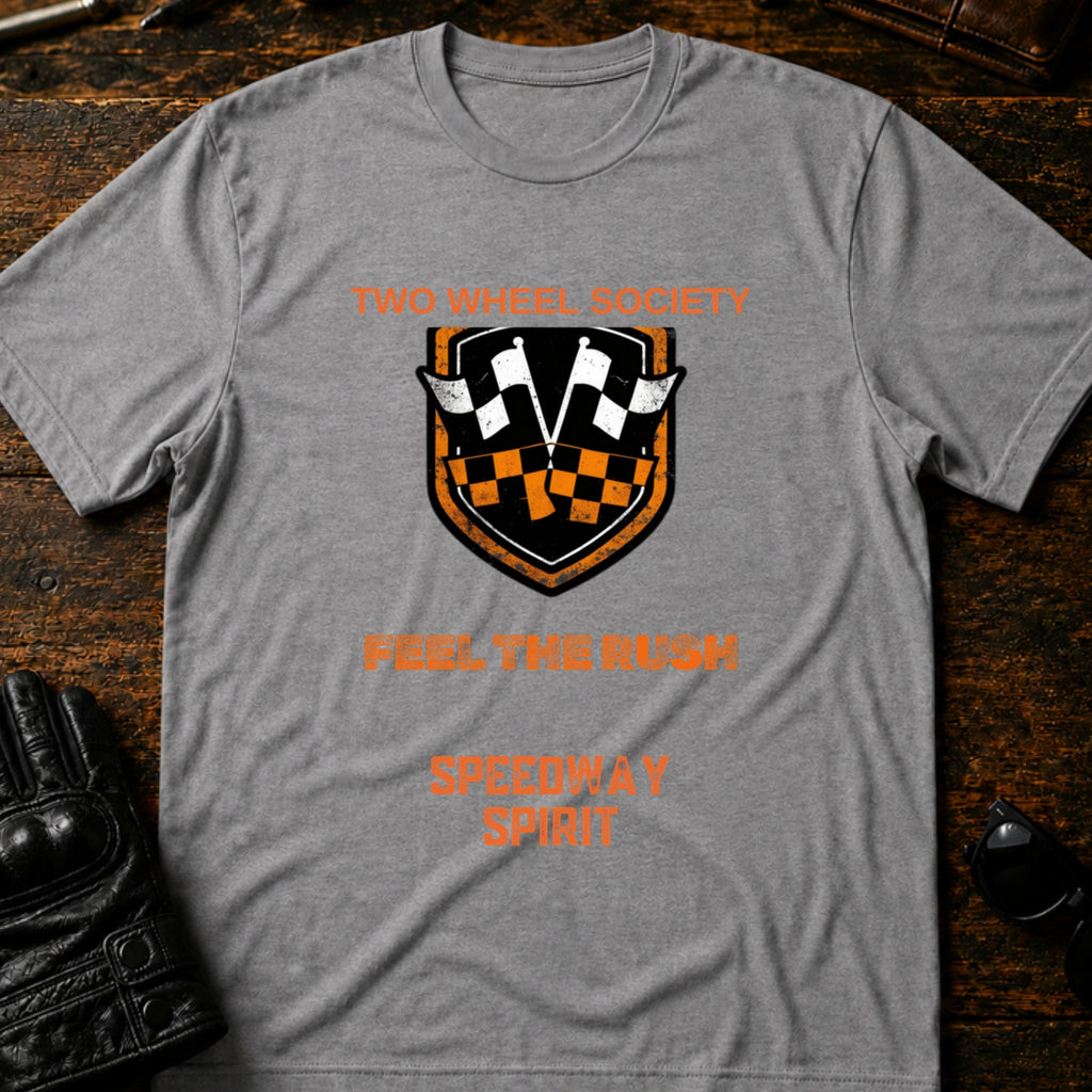 Speedway Spirit Badge T-Shirt - mockup 4 sport gray