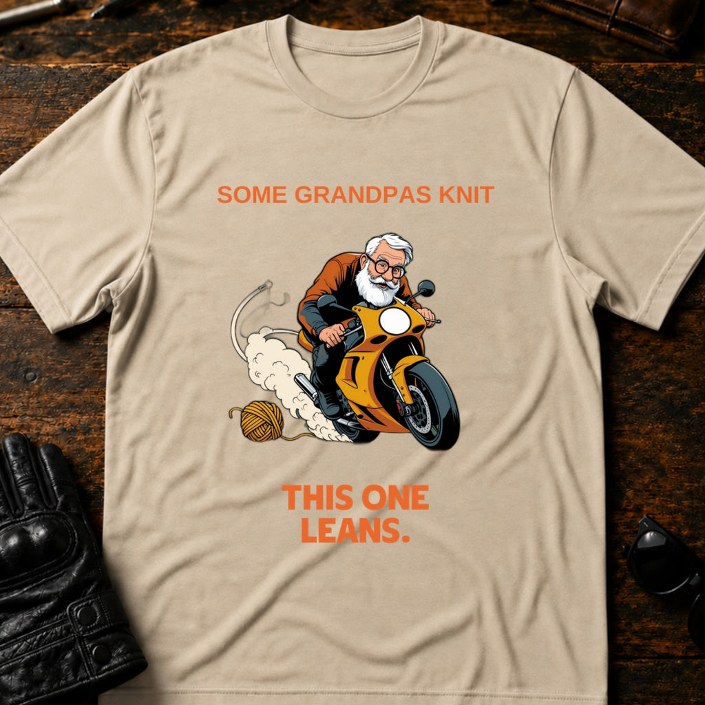 Some Grandpas Knit This One Leans T-Shirt - mockup 6 sand