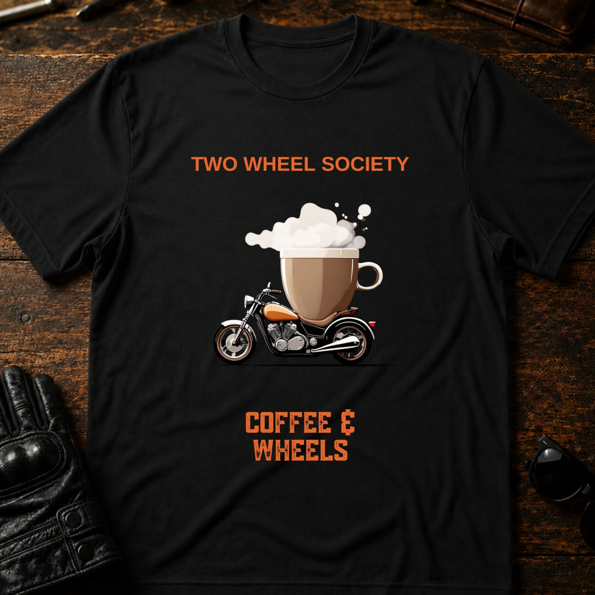Coffee and Wheels T-Shirt, black